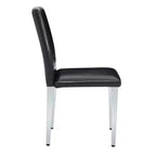 Sedie da Pranzo Moderne Rivestite in PU Set da 2, Gambe in Metallo Argentato, Sedie Lussuose Senza Braccioli per Cucina o Sala da Pranzo-Panipeachy