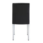 Sedie da Pranzo Moderne Rivestite in PU Set da 2, Gambe in Metallo Argentato, Sedie Lussuose Senza Braccioli per Cucina o Sala da Pranzo-Panipeachy