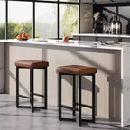 COZONY Lot de 2/4 tabourets de bar sans dossier de 63,5 cm de hauteur de comptoir, siège en cuir PU, cadre en métal