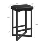 COZONY Lot de 2/4 tabourets de bar sans dossier de 63,5 cm de hauteur de comptoir, siège en cuir PU, cadre en métal