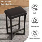 COZONY Lot de 2/4 tabourets de bar sans dossier de 63,5 cm de hauteur de comptoir, siège en cuir PU, cadre en métal