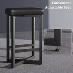 COZONY Lot de 2/4 tabourets de bar sans dossier de 63,5 cm de hauteur de comptoir, siège en cuir PU, cadre en métal