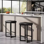 COZONY Lot de 2/4 tabourets de bar sans dossier de 63,5 cm de hauteur de comptoir, siège en cuir PU, cadre en métal