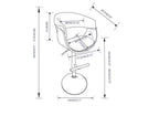 Tabouret de bar pivotant réglable Caylor Mid Century Modern de 34 pouces