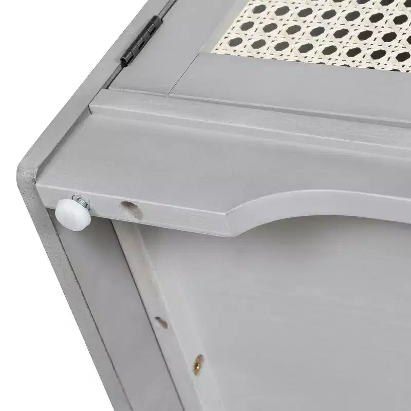 Panca da ingresso rustica in rattan da 47 pollici con contenitore, panca porta scarpe da ingresso con cuscino rimovibile per corridoio o soggiorno-Panipeachy