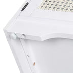 Panca da ingresso rustica in rattan da 47 pollici con contenitore, panca porta scarpe da ingresso con cuscino rimovibile per corridoio o soggiorno-Panipeachy