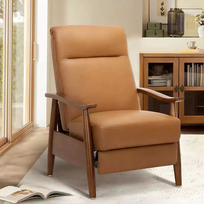 Fauteuil inclinable Ora Maison Push Back - Fauteuil en cuir réglable avec repose-pieds pour salon et chambre à coucher