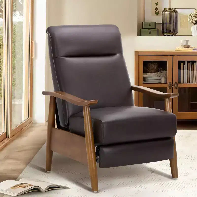 Fauteuil inclinable Ora Maison Push Back - Fauteuil en cuir réglable avec repose-pieds pour salon et chambre à coucher