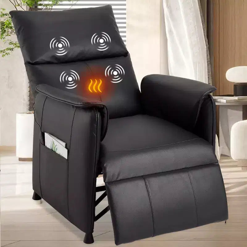 Fauteuil inclinable électrique avec fonction de chauffage et de massage, inclinable simple réglable en cuir PU, siège de cinéma et fauteuil pour salon/bureau