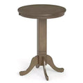 Costway 30 Round Bar Table with Rubber Wood Frame, Elegant Pedestal Base for Dining Room Espresso/Oak Gray