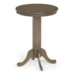 Costway 30 Round Bar Table with Rubber Wood Frame, Elegant Pedestal Base for Dining Room Espresso/Oak Gray