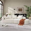 116-Inch Modern Curved Sectional Sofa with High-Density Sponge, Pearl Upholstery, for Lounge