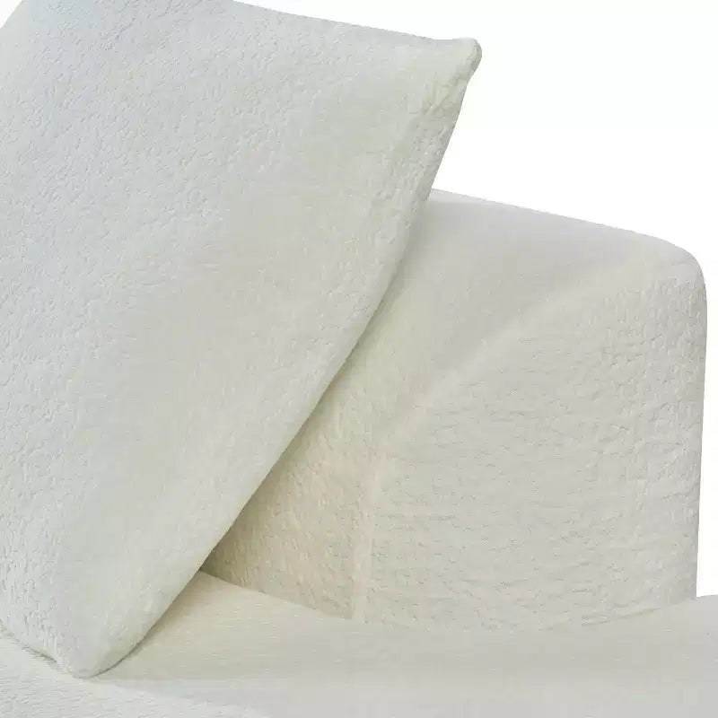 Divano sezionale curvo moderno da 116 pollici con spugna ad alta densità, rivestimento Pearl, per soggiorno
