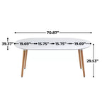 Tavolo da Pranzo Estensibile con Gambe in Legno e Piano in MDF, 100/140/180x100x75cm, per Sala da Pranzo, Ufficio o Tavolino da Caffè