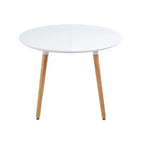 Tavolo da Pranzo Estensibile con Gambe in Legno e Piano in MDF, 100/140/180x100x75cm, per Sala da Pranzo, Ufficio o Tavolino da Caffè