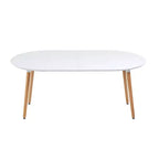Tavolo da Pranzo Estensibile con Gambe in Legno e Piano in MDF, 100/140/180x100x75cm, per Sala da Pranzo, Ufficio o Tavolino da Caffè