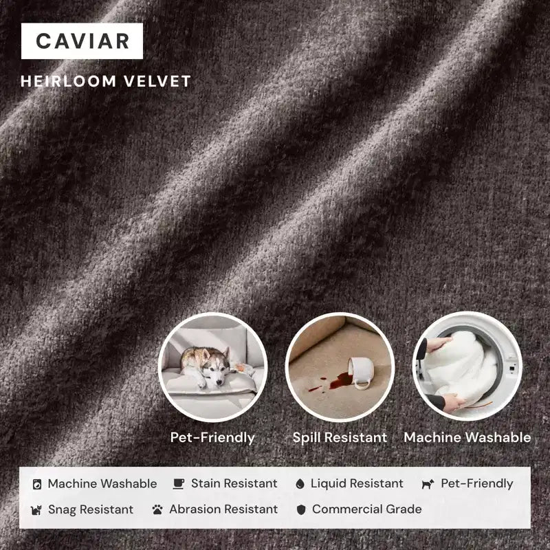 Divano angolare componibile a 5 posti Anabei lavabile con pouf | Seduta Deluxe+ e cuscino Cloud