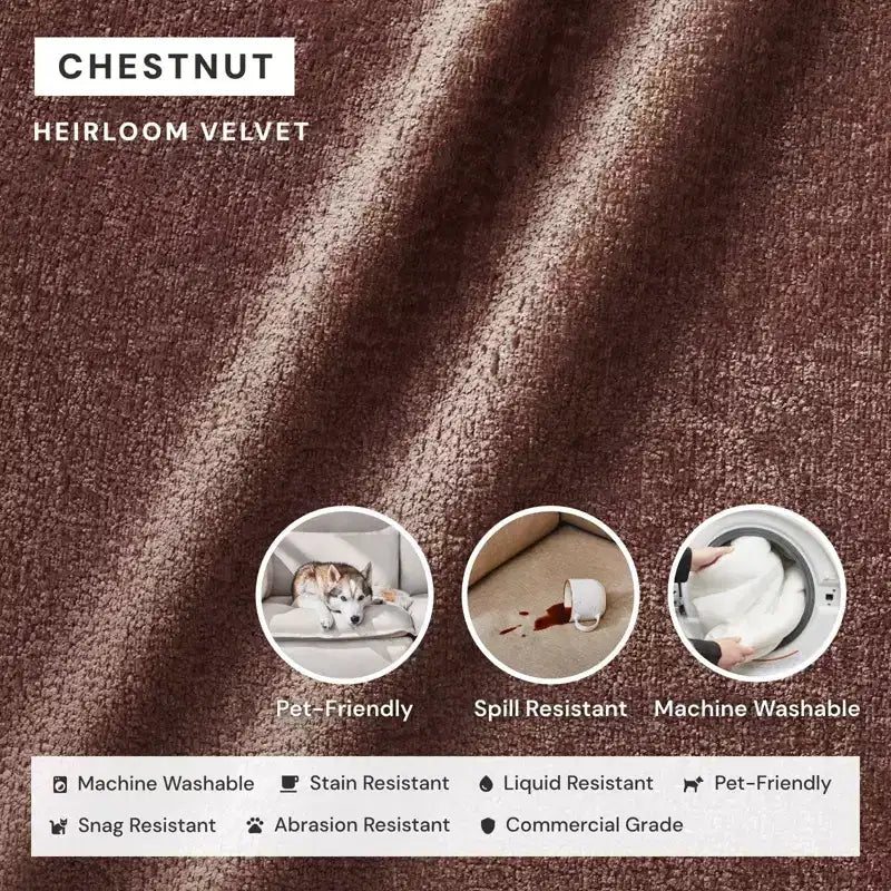 Divano angolare componibile a 5 posti Anabei lavabile con pouf | Seduta Deluxe+ e cuscino Cloud