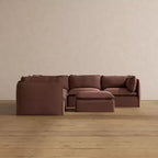 Anabei Modular Washable 5-Seater Corner Sofa Sectional + Ottoman | Deluxe+ Seat & Cloud Pillow