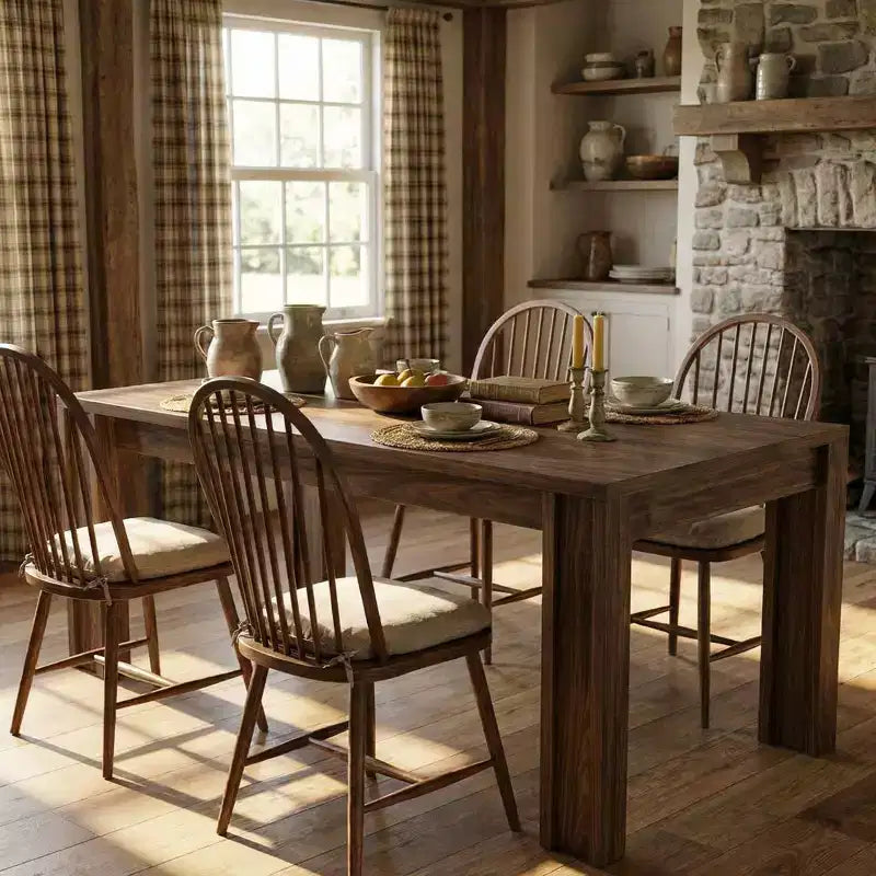 71 Longue table à manger pour 4 à 6 personnes, table de salle à manger/cuisine de style ferme avec cadre épais et robuste, rectangulaire, pour cuisine, appartement, dîner