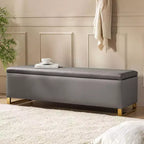 Panca portaoggetti Amalia con due pouf e motivi a trama a diamante|ART OF LIVING DESIGNS