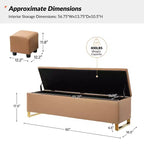Panca portaoggetti Amalia con due pouf e motivi a trama a diamante|ART OF LIVING DESIGNS