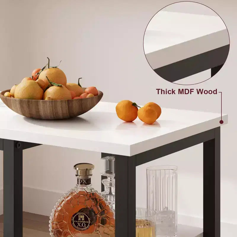 Tavolo e sgabelli da bar compatti, design salvaspazio con 3 ampi ripiani portaoggetti, perfetti per piccoli appartamenti, uffici o bar.