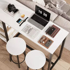 Tavolo e sgabelli da bar compatti, design salvaspazio con 3 ampi ripiani portaoggetti, perfetti per piccoli appartamenti, uffici o bar.