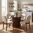 Christopher Knight Home Sarita, set da 5 pezzi moderno da pranzo con sedie imbottite in legno di gomma