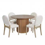 Christopher Knight Home Sarita, set da 5 pezzi moderno da pranzo con sedie imbottite in legno di gomma