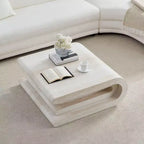 Tavolino moderno stratificato con motivo in travertino GDFStudio Laurine