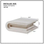 Tavolino moderno stratificato con motivo in travertino GDFStudio Laurine