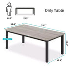 Tavolo da Pranzo Industriale per 6~8 Persone, Tavolo Rettangolare da Cucina e Sala da Pranzo Lungo 200 cm per 6, Ideale per Cene o Riunioni - Marrone Retrò