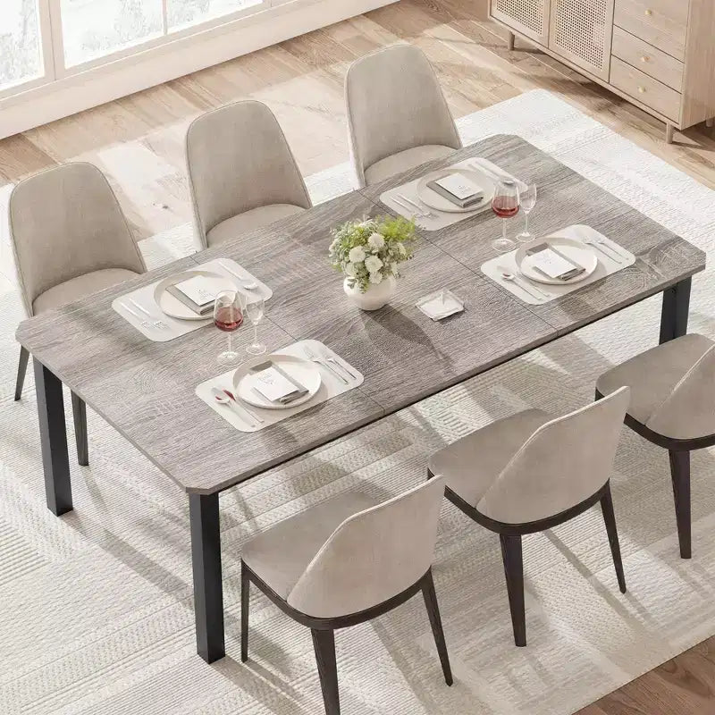 Tavolo da Pranzo Industriale per 6~8 Persone, Tavolo Rettangolare da Cucina e Sala da Pranzo Lungo 200 cm per 6, Ideale per Cene o Riunioni - Marrone Retrò