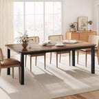 Tavolo da Pranzo Industriale per 6~8 Persone, Tavolo Rettangolare da Cucina e Sala da Pranzo Lungo 200 cm per 6, Ideale per Cene o Riunioni - Marrone Retrò