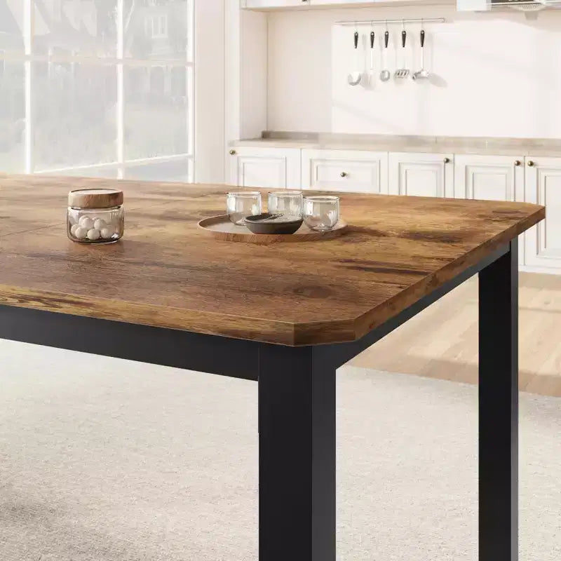 Tavolo da Pranzo Industriale per 6~8 Persone, Tavolo Rettangolare da Cucina e Sala da Pranzo Lungo 200 cm per 6, Ideale per Cene o Riunioni - Marrone Retrò