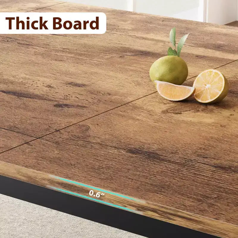 Tavolo da Pranzo Industriale per 6~8 Persone, Tavolo Rettangolare da Cucina e Sala da Pranzo Lungo 200 cm per 6, Ideale per Cene o Riunioni - Marrone Retrò