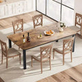 Industrial Dining Table for 6~8 People, 78.7 Long Kitchen & Dining Room Rectangle Dinner Room Table for 6 Ideal for Dinner Or Meetings -Retro Brown