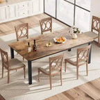 Industrial Dining Table for 6~8 People, 78.7 Long Kitchen & Dining Room Rectangle Dinner Room Table for 6 Ideal for Dinner Or Meetings -Retro Brown