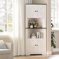 Corner Storage Cabinet, Farmhouse Small Floor Corner Cabinet with Door and Adjustable Shelf, Narrow Cabinet for Bathroom, Living Room, Kitchen
