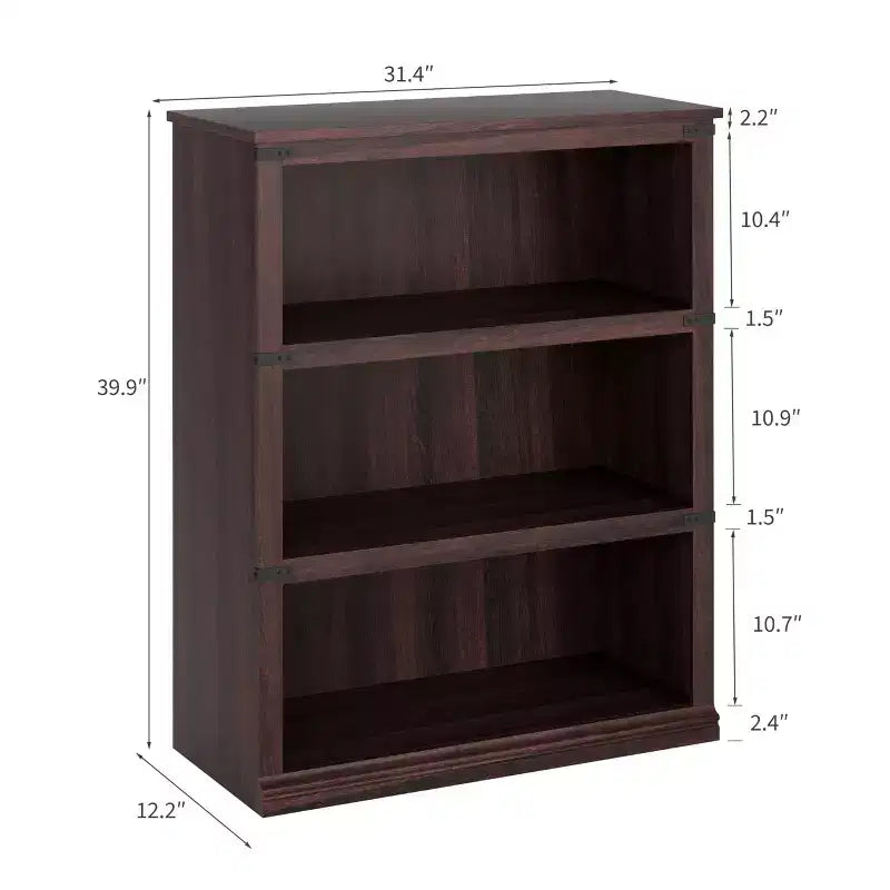 Étagère de ferme en bois rustique avec étagères de rangement ouvertes, présentoir autoportant robuste pour bureau, salon, chambre.