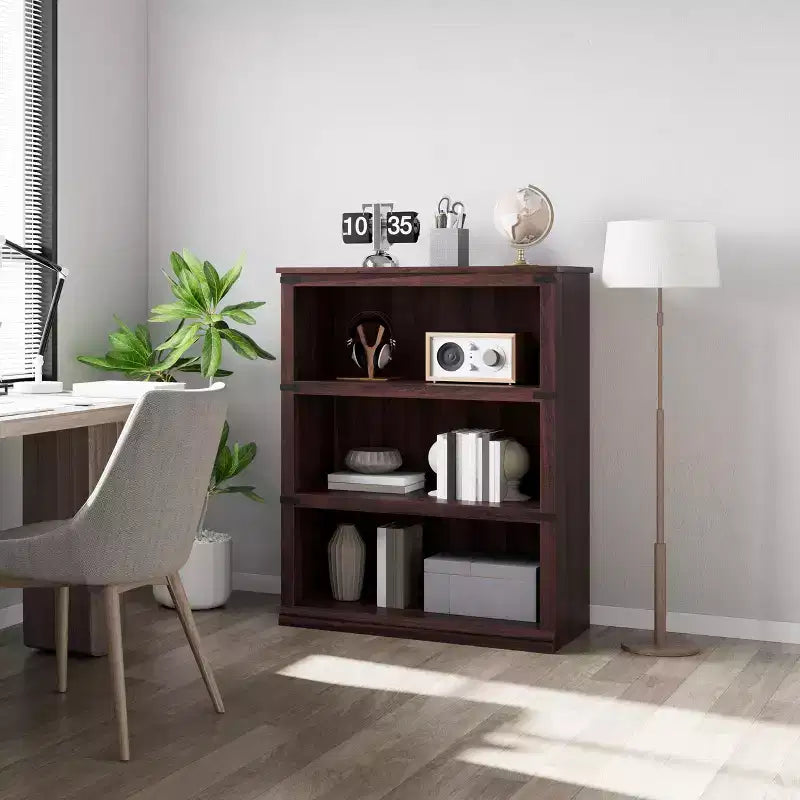 Étagère de ferme en bois rustique avec étagères de rangement ouvertes, présentoir autoportant robuste pour bureau, salon, chambre.