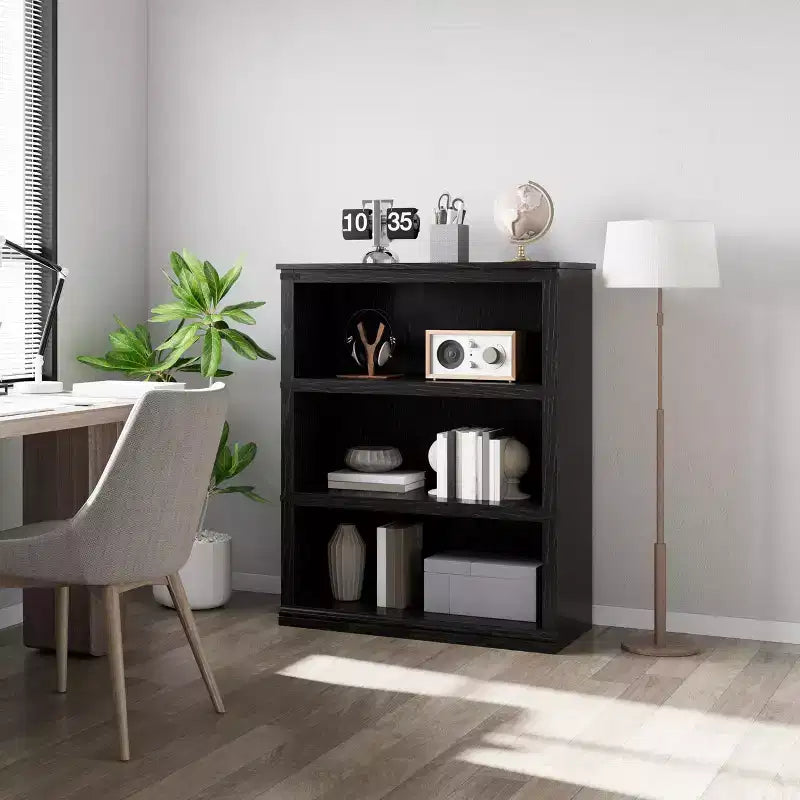 Étagère de ferme en bois rustique avec étagères de rangement ouvertes, présentoir autoportant robuste pour bureau, salon, chambre.