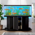 GDFStudio Logan Modern Wood Aquarium Stand with Power Outlet and Storage Cabinet