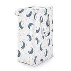 Sweet Jojo Designs Boy, Girl, Unisex/Gender Neutral Foldable Laundry Hamper with Handles Moon Bear Blue Gold and White