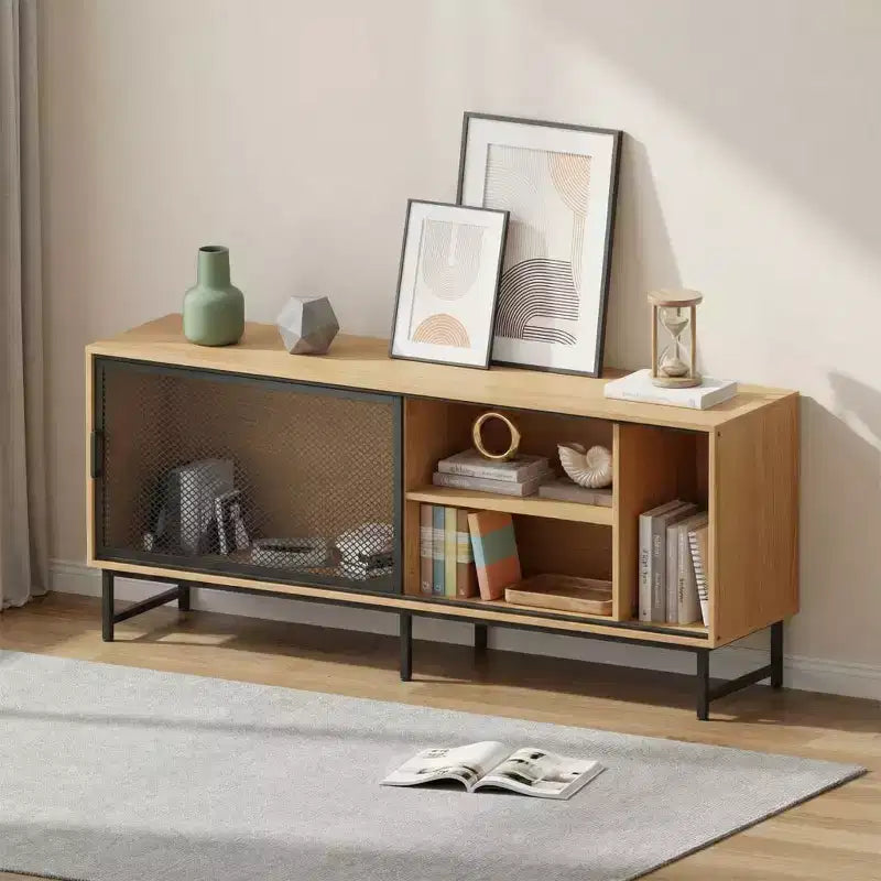 Farmhouse TV Stand for 65/75 Inch TVs, Entertainment Center, Industrial TV Console Table for Living Room Bedroom