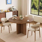 Tavolo da pranzo per 4-8 persone, tavolo da pranzo ovale moderno da cucina con prolunghe rimovibili, tavolo da pranzo per sala da pranzo, cucina, soggiorno