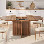 Tavolo da pranzo per 4-8 persone, tavolo da pranzo ovale moderno da cucina con prolunghe rimovibili, tavolo da pranzo per sala da pranzo, cucina, soggiorno