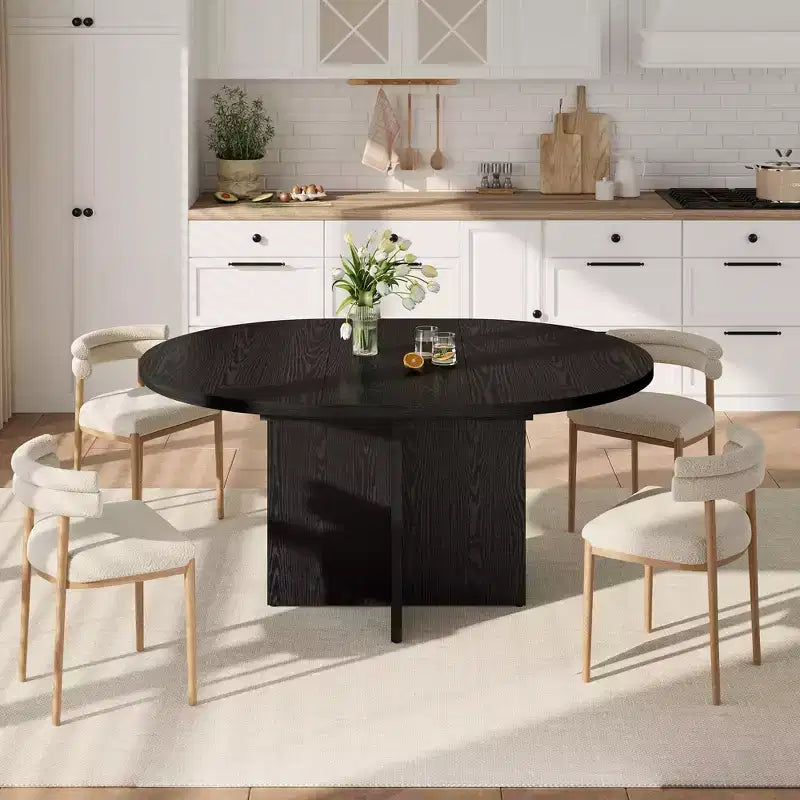 Tavolo da pranzo per 4-8 persone, tavolo da pranzo ovale moderno da cucina con prolunghe rimovibili, tavolo da pranzo per sala da pranzo, cucina, soggiorno