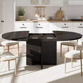 Dining Table for 4-8, Modern Kitchen Oval Dining Table with Removable Leaves, Dinner Table for Dining Room, Kitchen, Living Room